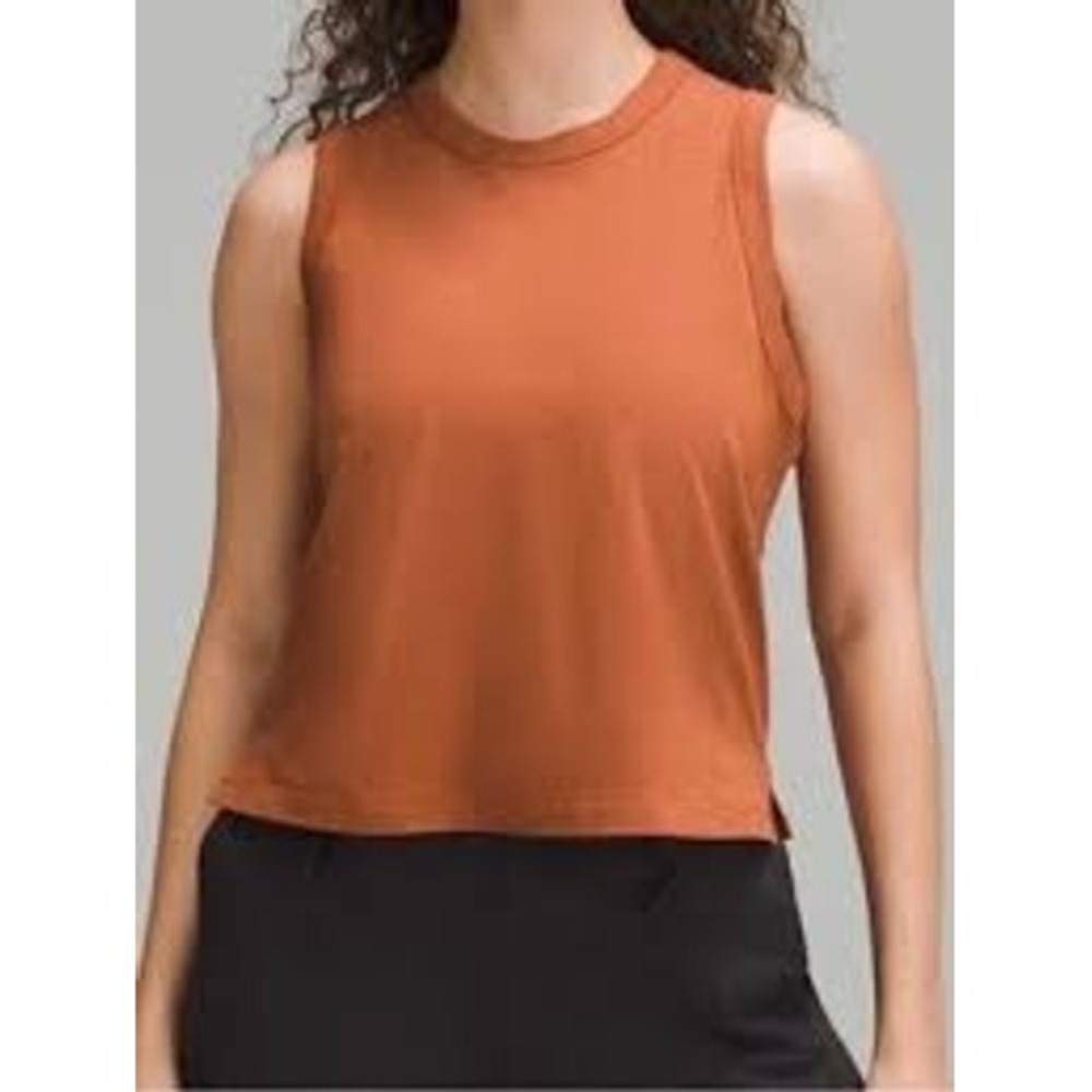 Lululemon Tank Top Women Size 4 Orange All Yours Activewear Casual Sleeveless